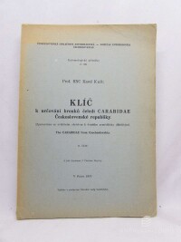 Kult, Karel, Klíč k určování brouků čeledi Carabidae Československé republiky II. část, 1947