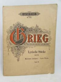 Grieg, Edvard, Lyrische Stücke für Pianoforte: Heft III., Morceaux Lyriques / Lyric Pieces, 0