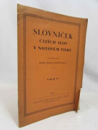 Bartovský, Josef, Slovníček cizích slov v notovém tisku, 1941