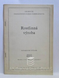 Váša, Milan, Rostlinná výroba: Využití mačírenských kalů k hnojení zimního zelí, 1961