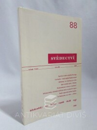 kolektiv, autorů, Svědectví: Čtvrtletník pro politiku a kulturu, ročník 22, číslo 88, 1989