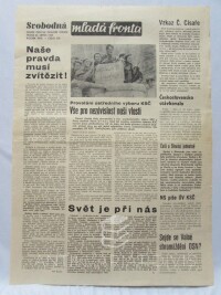 kolektiv, autorů, Svobodná mladá fronta - druhé páteční zvláštní vydání 23. 8. 1968, ročník XXIV, číslo 235: Naše pravda musí zvítězit!; Svět je při nás; Krev tekla v ulicích atd., 1968