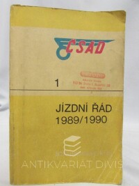 kolektiv, autorů, Jízdní řád autobusových linek ČSAD Středočeský kraj 1 - 1989//1990, 1989